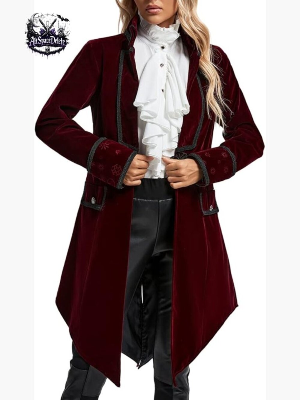 Victorian Gothic Velvet Tailcoat Pirate Jacket Steampunk Long Coat